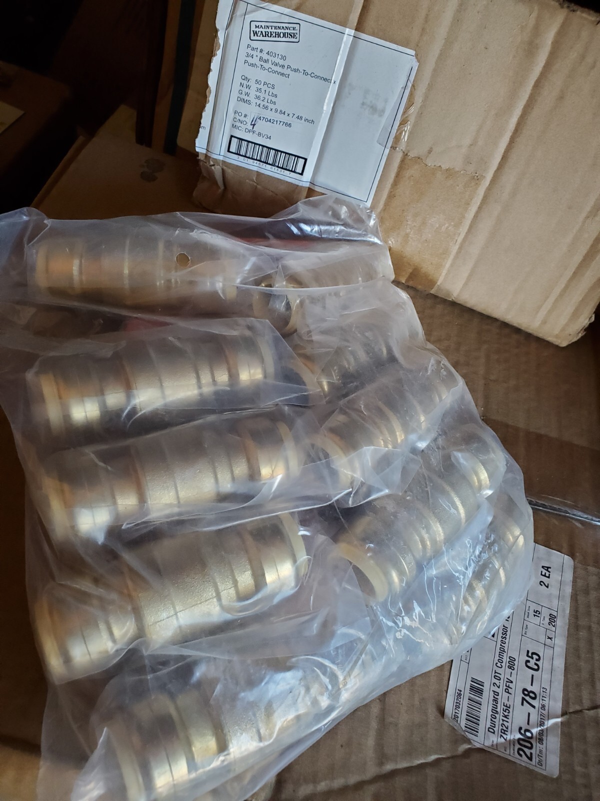 10 PACK 3/4″ 200psi Ball Valve Push-To-Connect Lead-Free Copper CPVC PEX 403130