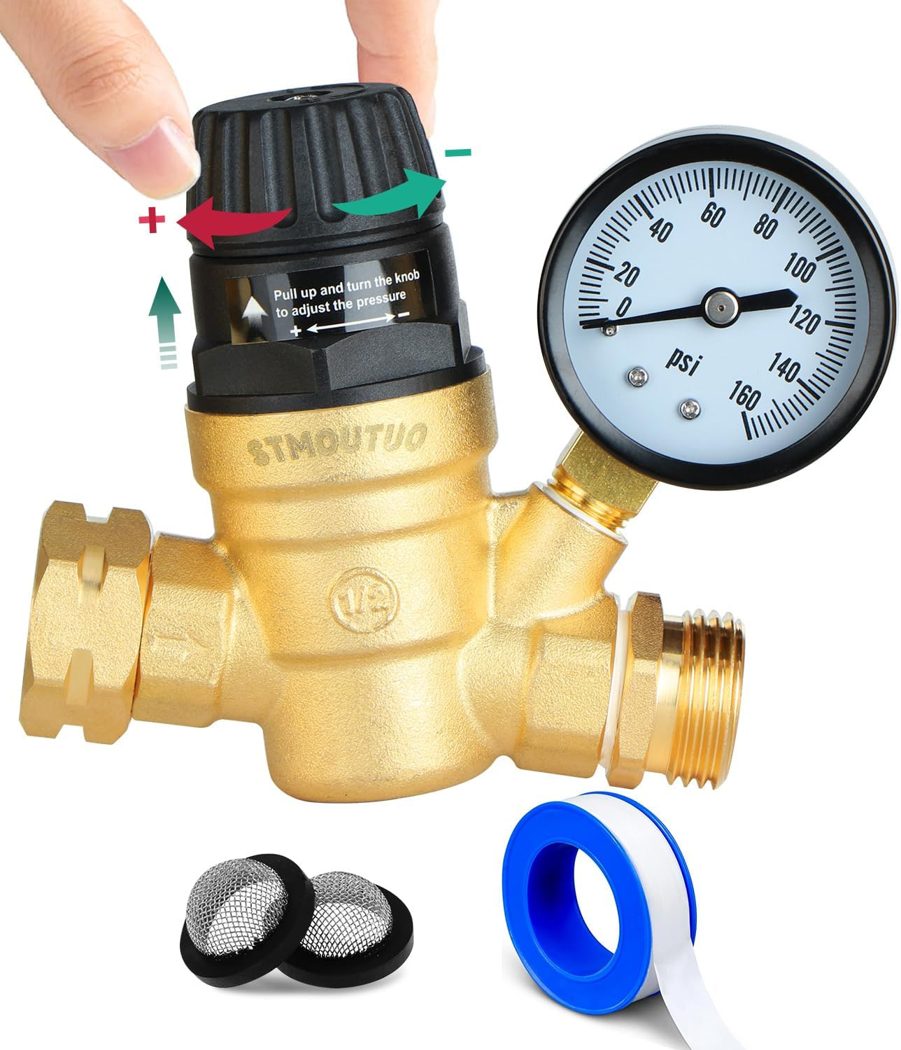RV Water Pressure Regulator Valve for Camper. Lead-Free Brass. | Complies with N
