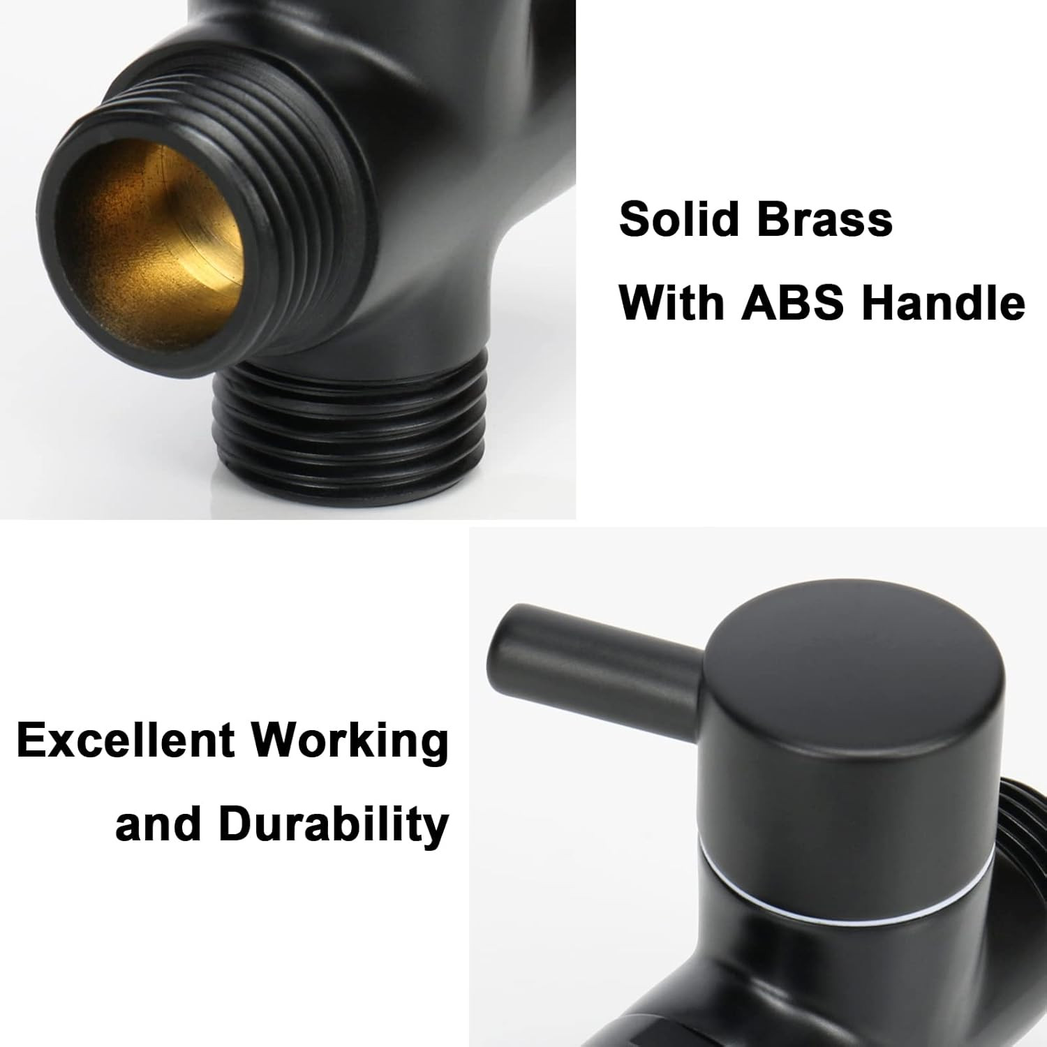 Solid Brass G1/2″ Shower Arm All Metal Universal 3-Way Diverter Valve for Handhe