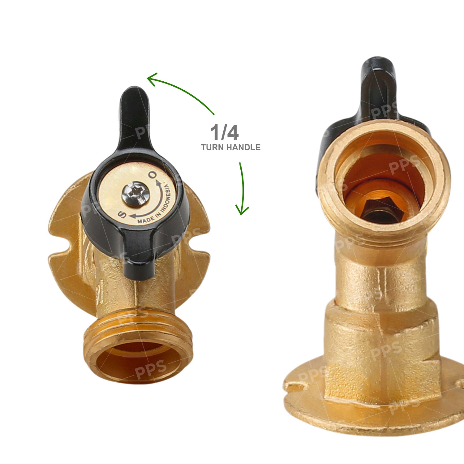 Midline Valve Hose Bib, Quarter Turn Sillcock Pipe, FIP x MHT Hose, Cast Brass