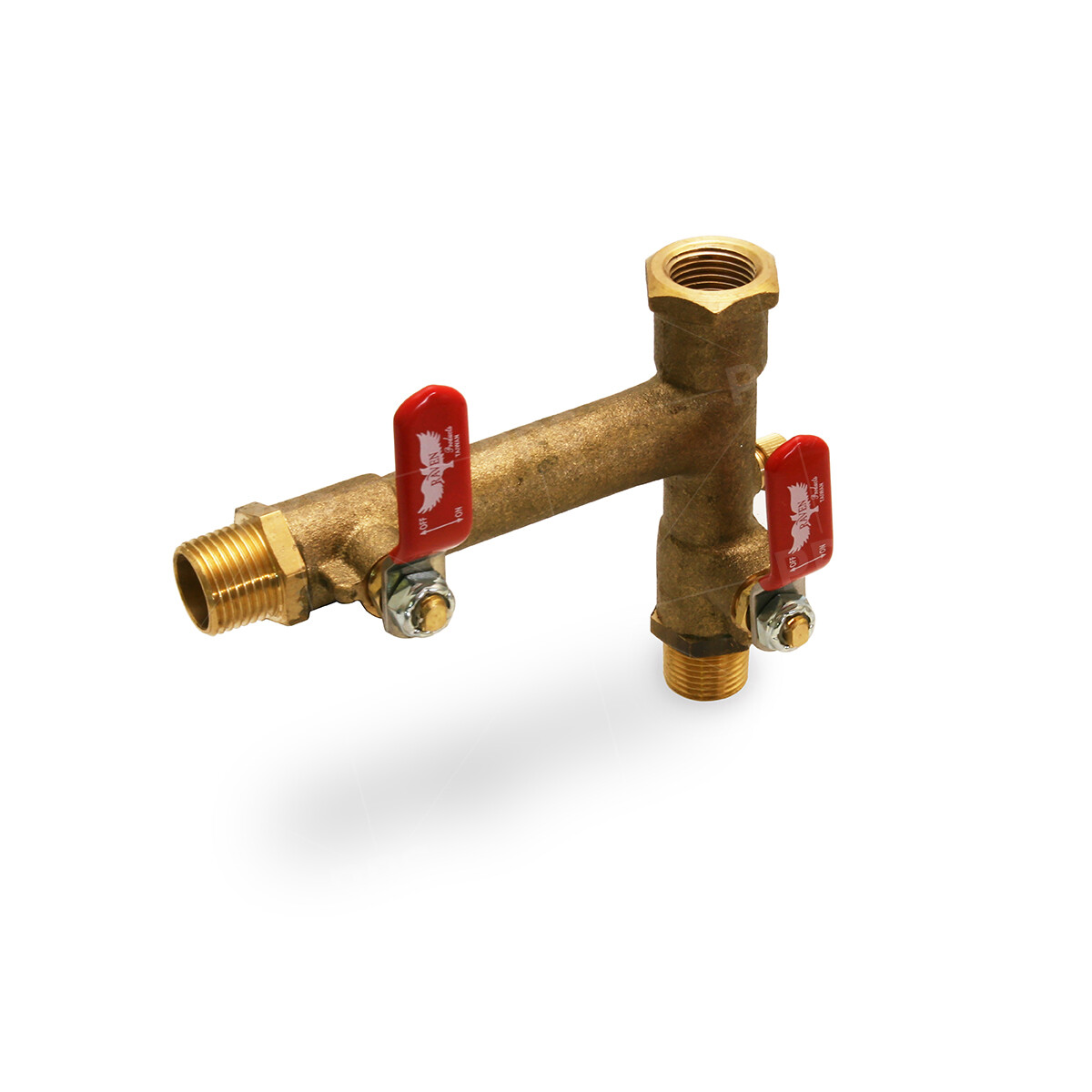 Midline Valve Double Shut Expansion Tank Isolator Valve Brass, 1/2 in. MIP x FIP