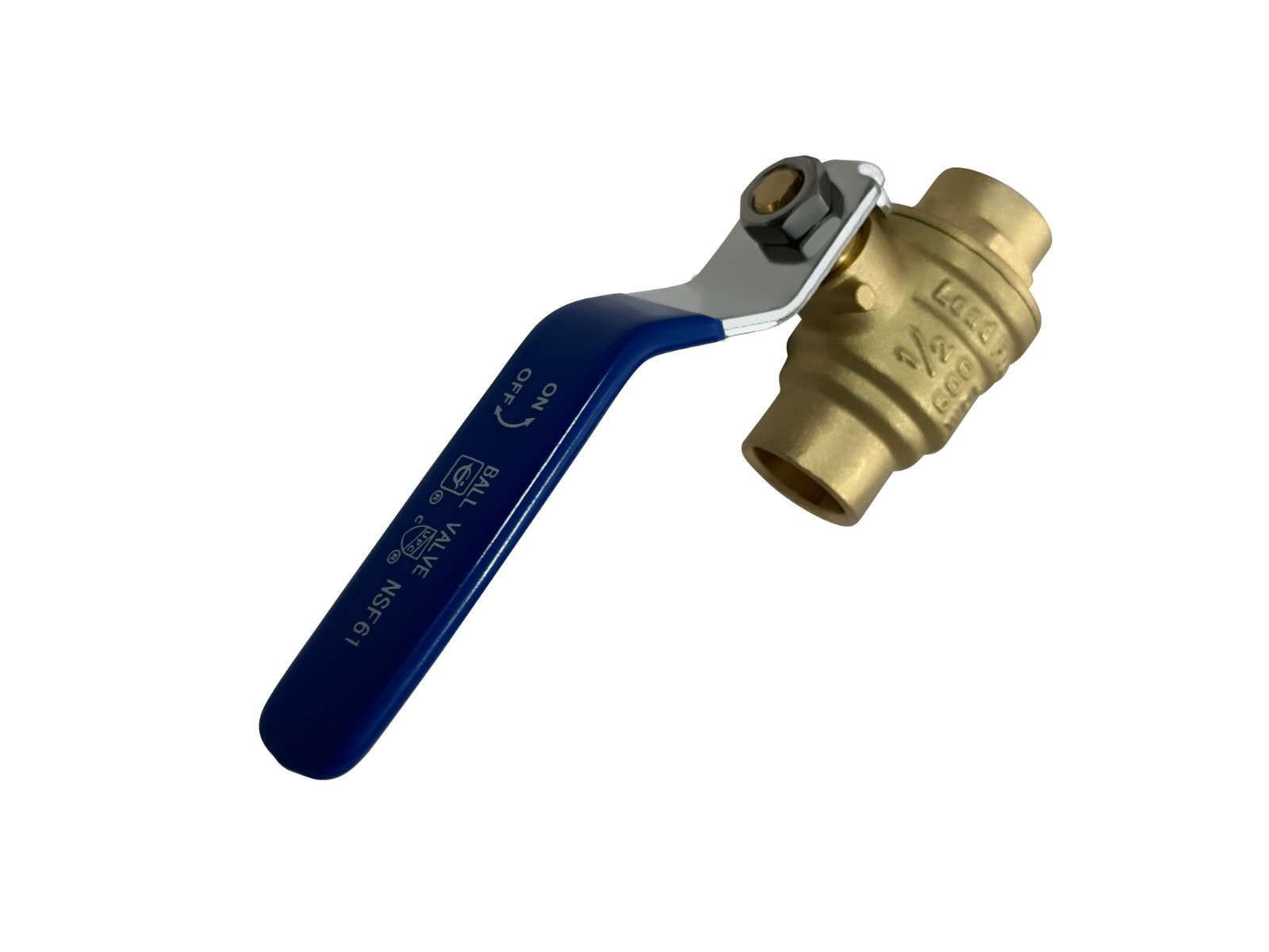 5 PCS. 1/2″ Sweat Ball Valve, Full Port, Lead Free Brass, 600 PSI Water Oil Gas