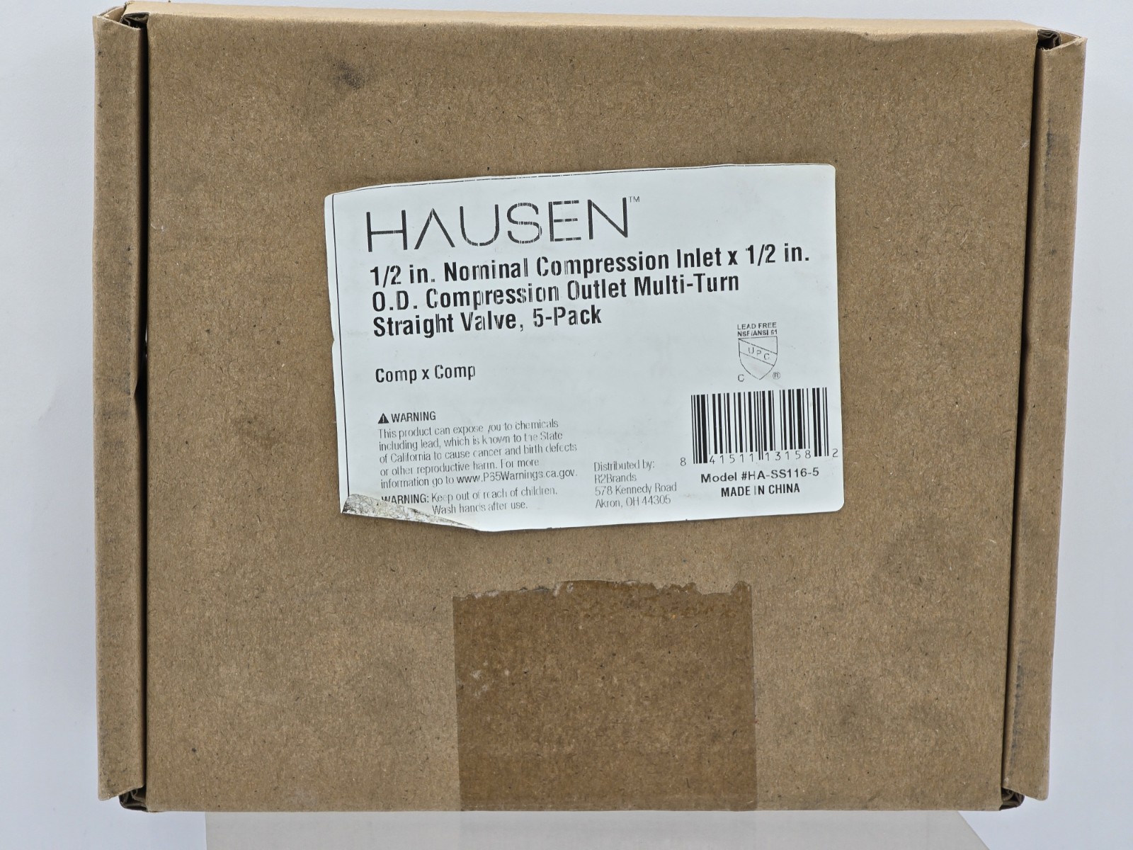 5 Pack – 1/2 in. Nominal Compression Inlet x 1/2 in. O.D. Compression Outlet