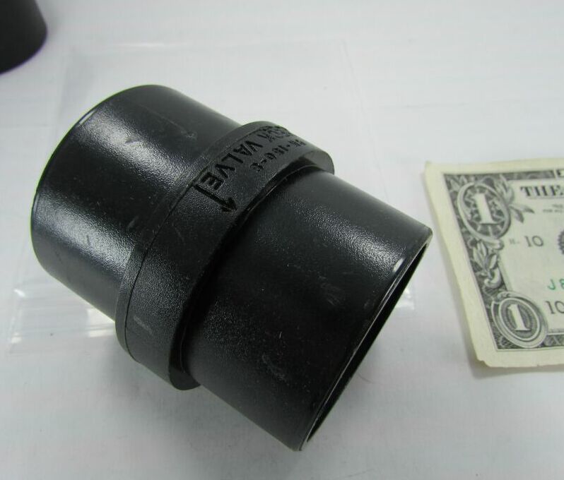3 Black Plastic PVC Sump Pump Check Valve CH-150-S 1.907″ OD x 1.682″ ID Solvent