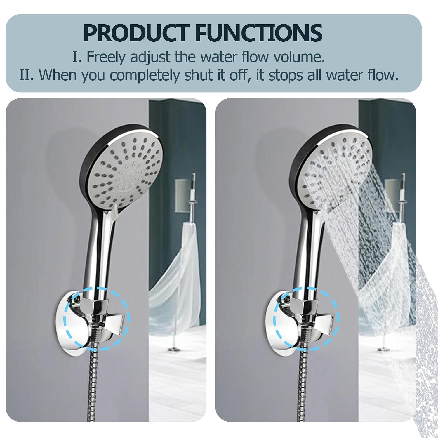 G1/2 Universal Chrome Handle Lever Shower Shut Off Valve Flow Control