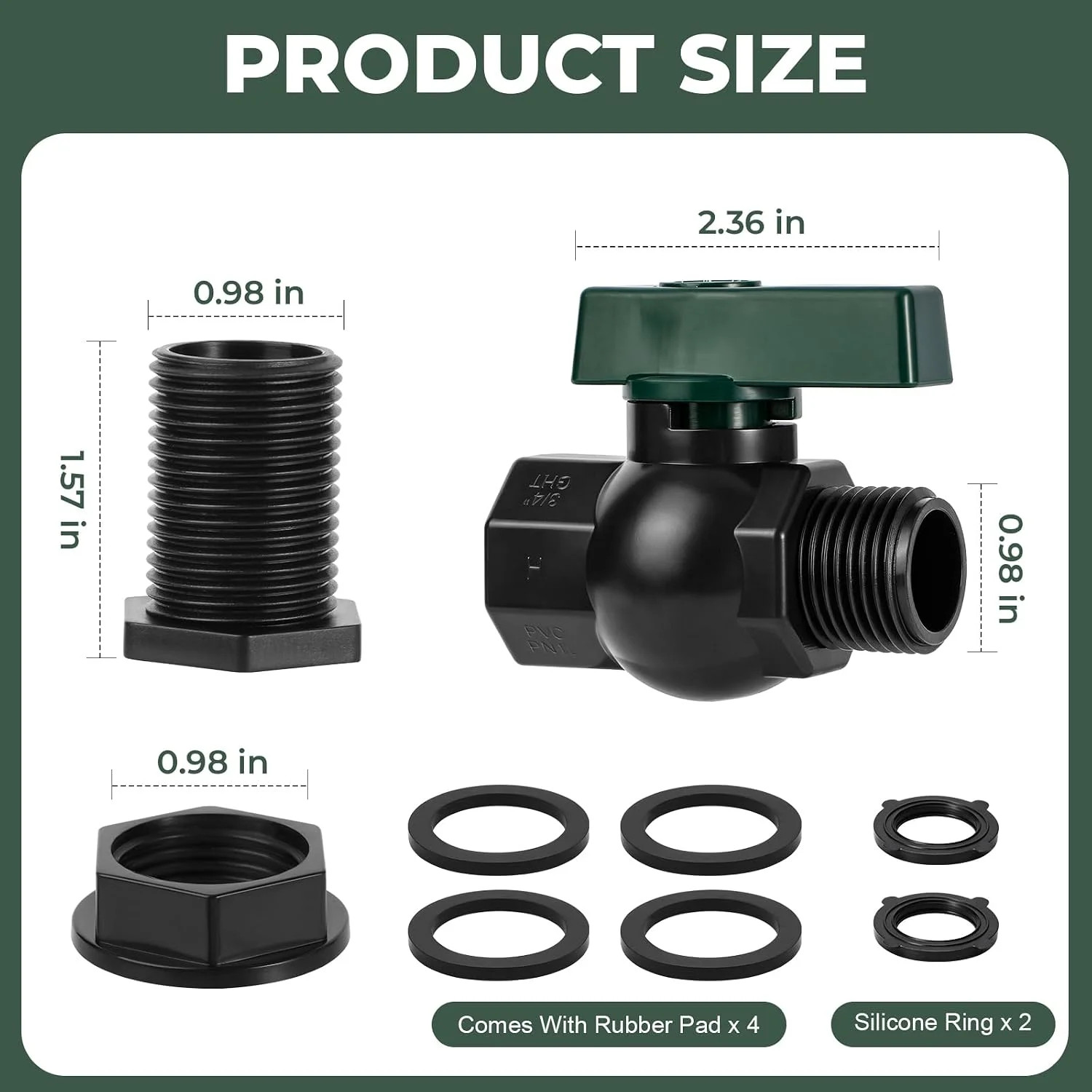Rain Barrel Spigot Kit 3/4″ GHT Garden Diverter with Bulkhead Fittings Garden Ho