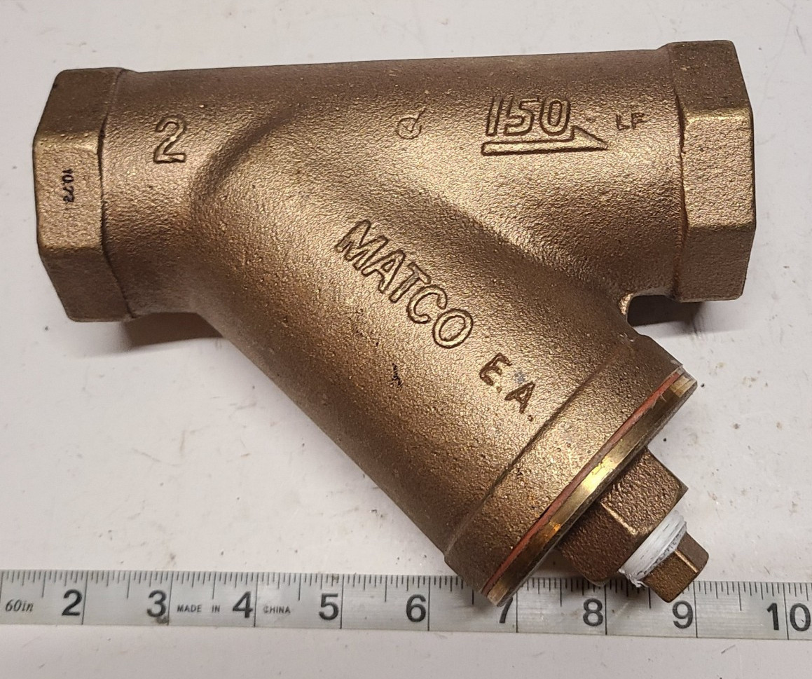 Matco 2″ Y Wye Cast Bronze Lead Free Strainer 150#, P/N 145T08LF