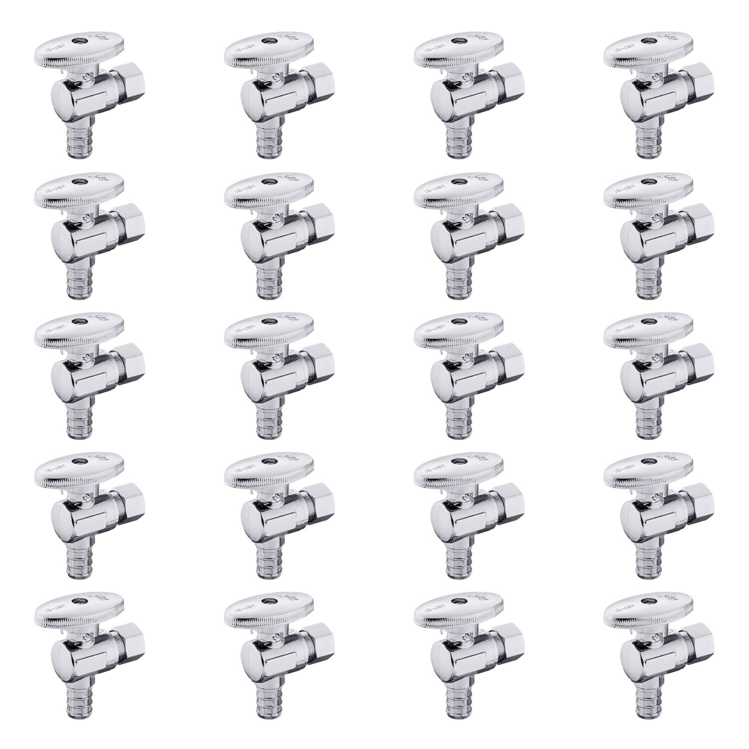 EFIELD 20PCS 1/2 Inch Pex X 3/8 Inch OD Brass 1/4 Turn Angle Stop Valve ,NoLead