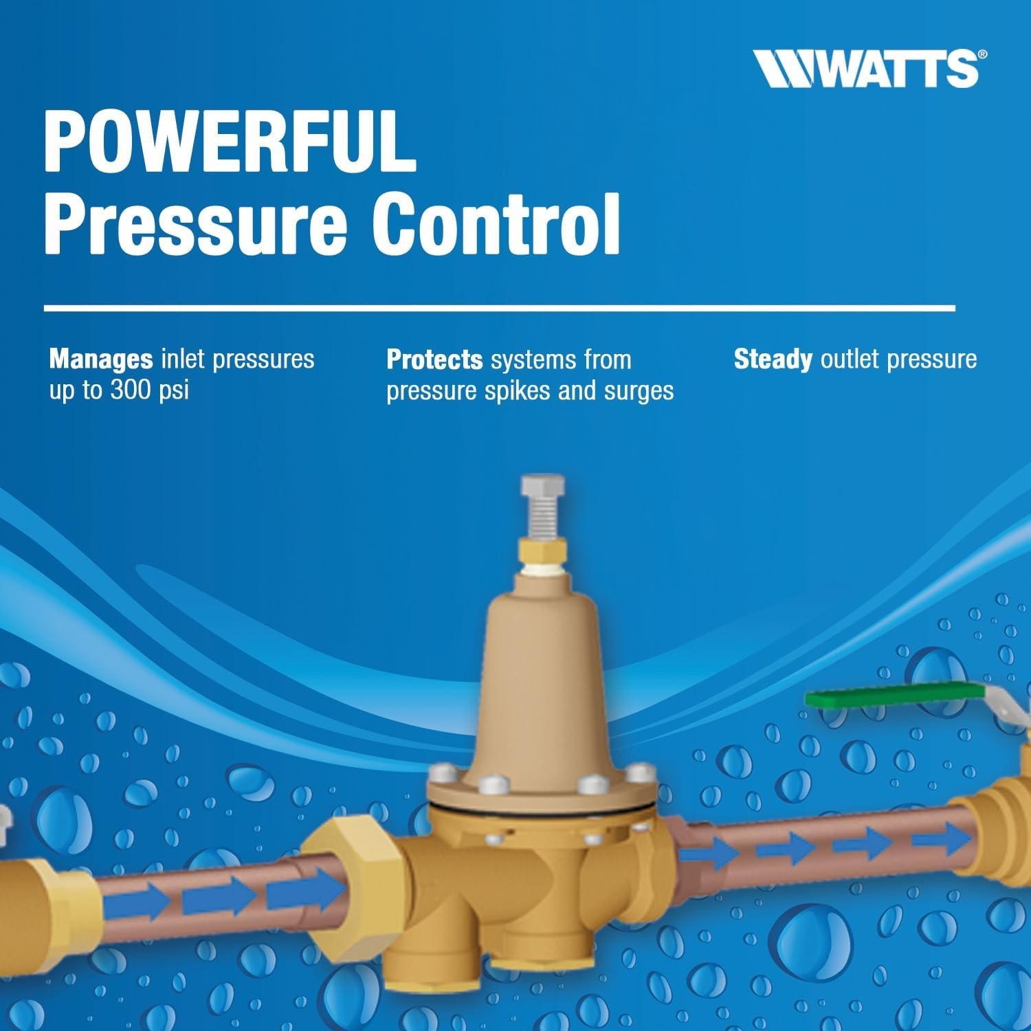 LF25AUB-Z3 Water Pressure Reducing Valve NPT Female Union x NPT Female, Polym…