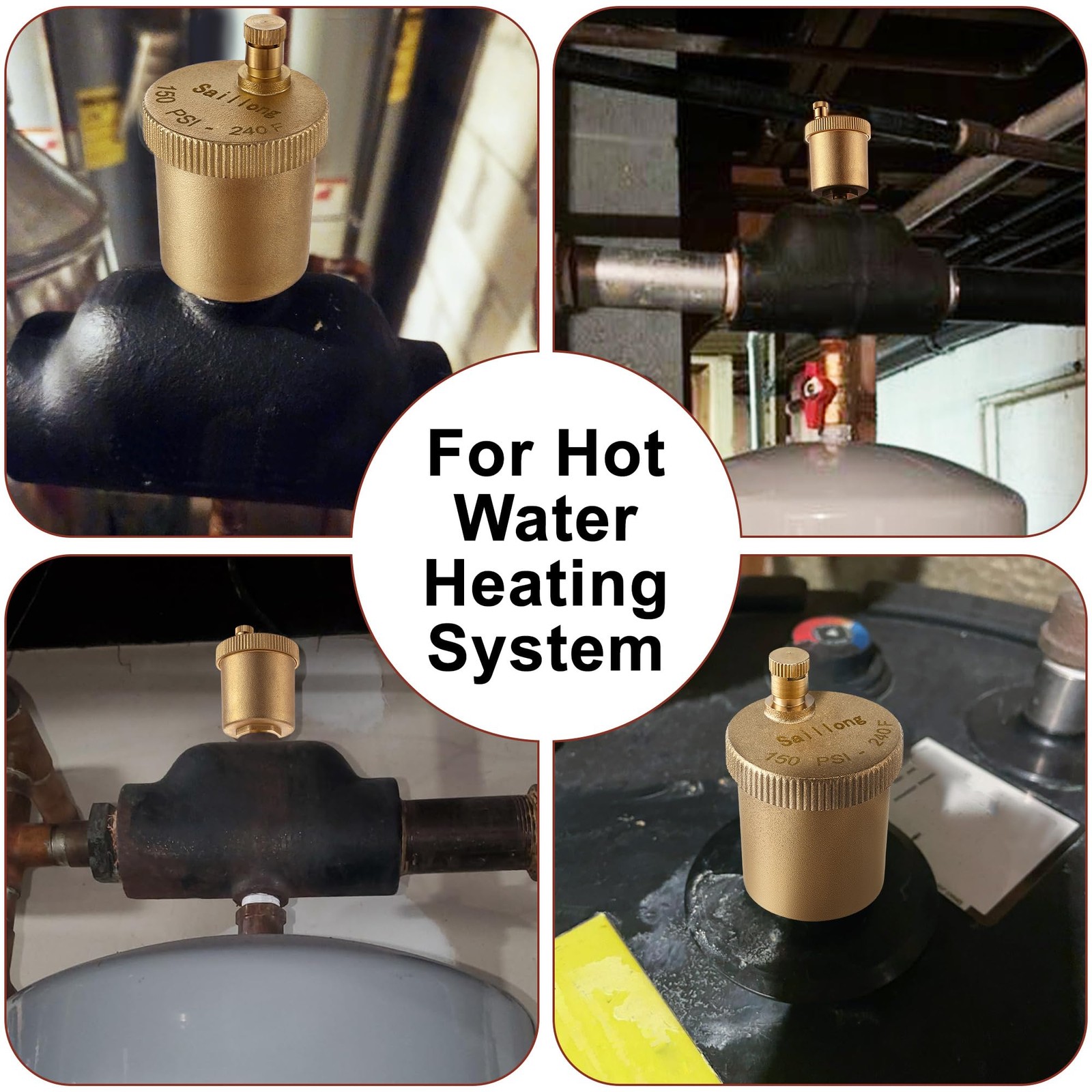 4 Pack 1/8″ Automatic Air Bleed Vent Valve, Brass