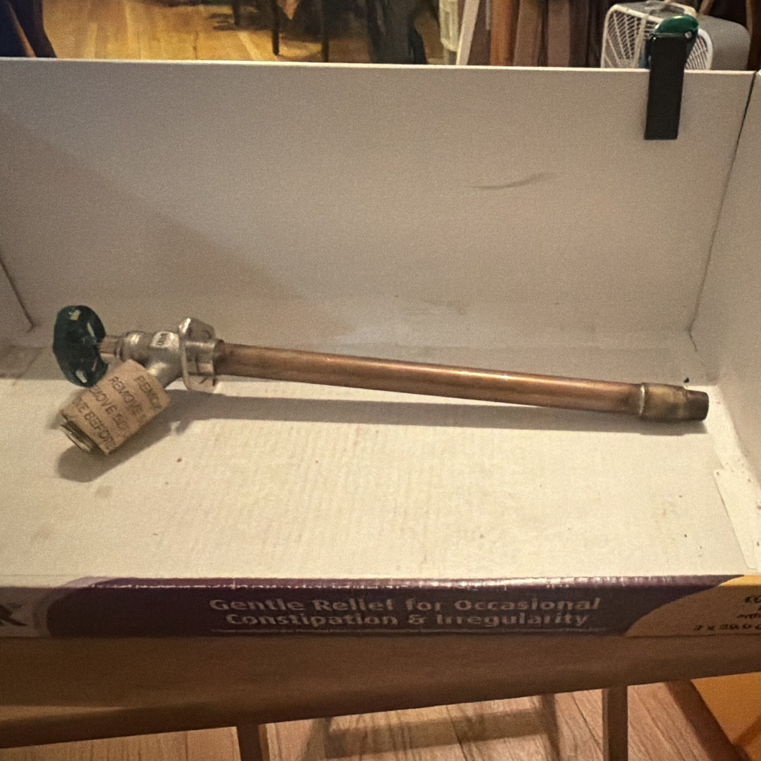 Wall Mount Sillcock Valve w/ Copper Pipe, Silver Finish, 0.5-1.0 in, MPN 485