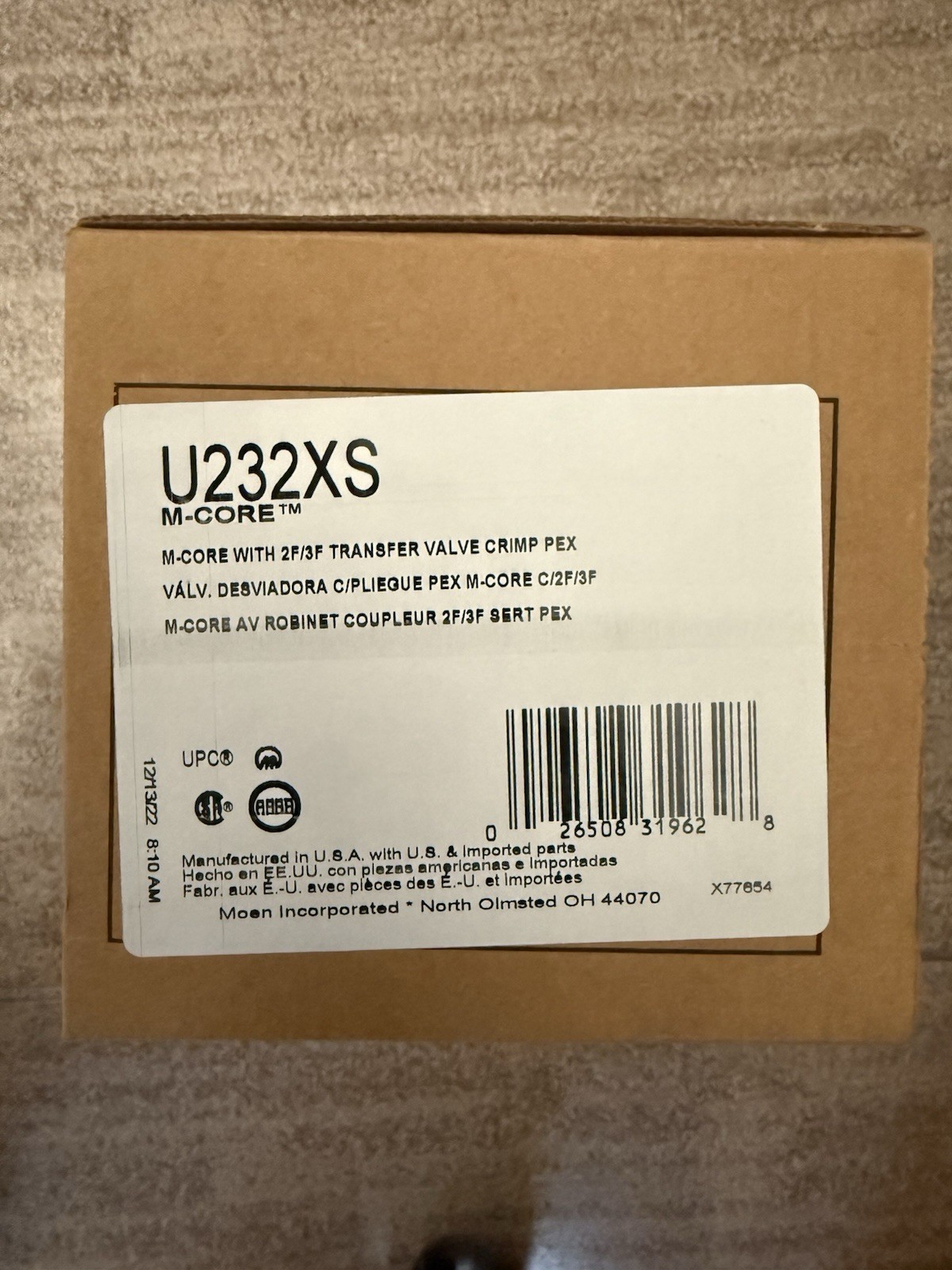 Moen U232XS M-Core 2 or 3 Non-Shared Function Pressure Balanced