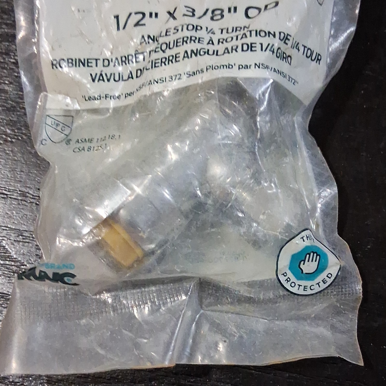 SharkBite Angle Stop Valve Push-to-Connect Lead Free 1/2 x 3/8 OD 23036LFZ