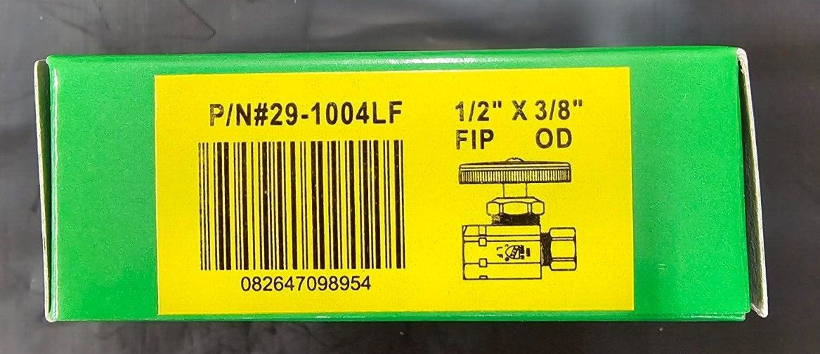 (BOX OF 10) MATCO-NORCA 29-1004LF Straight Supply Valve 1/2 FIP X 3/8 OD