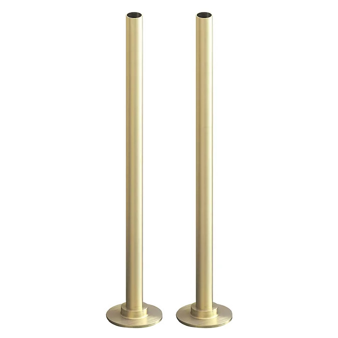 NWT victorianplumbing Arezzo 300mm Brushed Brass 15mm Pipe Kit for Radiator