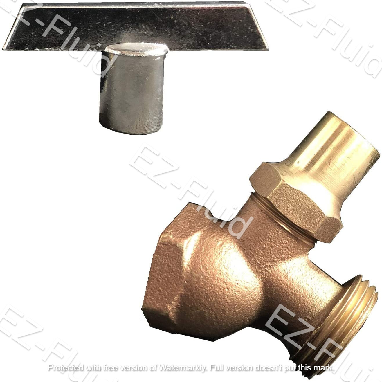 1/2″ FIP Heavy Duty Brass No-Kink Hose Bibb Lose Key Garden Faucet Non-Portable