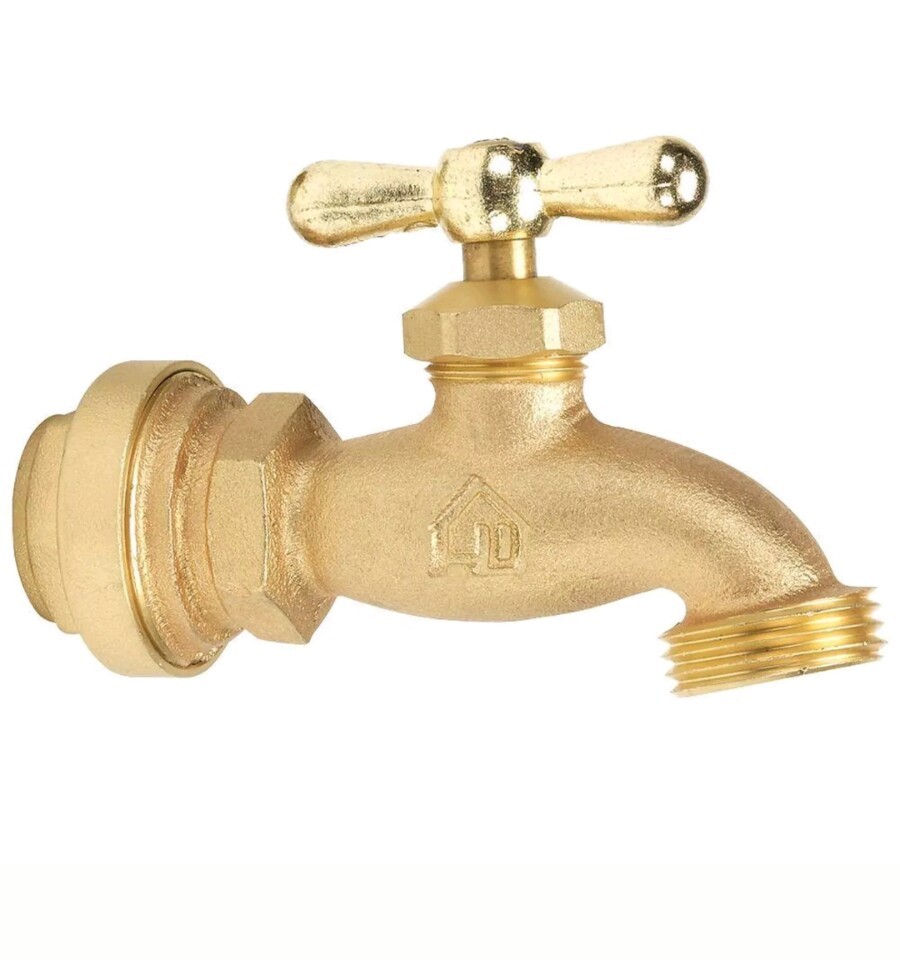 3/4 in. Brass Hose Bibb Valve Push Fit Indoor Outdoor Water Supply Connections