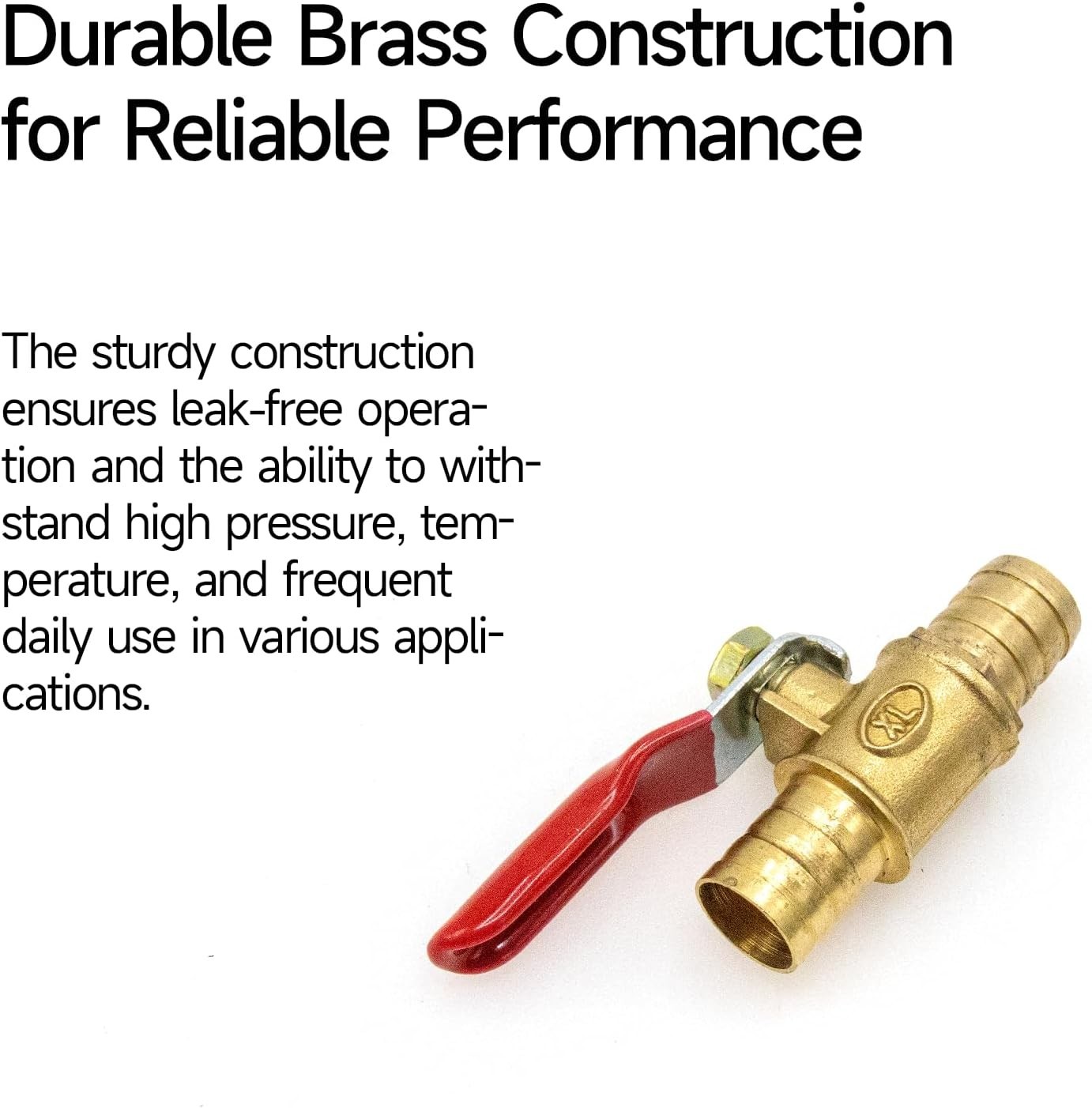 4-Pack Brass Ball Valves, 1/2″ 12mm Hose Barb Shut-Off Switch for Air/Water Tu
