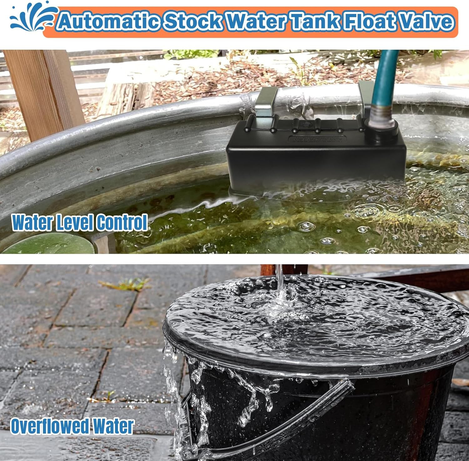 Water Trough Float Valve for Livestock Stock Tank,Fit Standard 3/4″NPT Hose | St