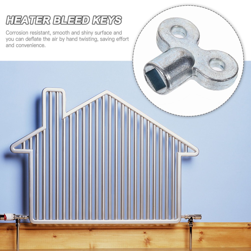 10Pcs Zinc Alloy Radiator Bleed Keys Durable Plumbing Wrench for Home Use Silver