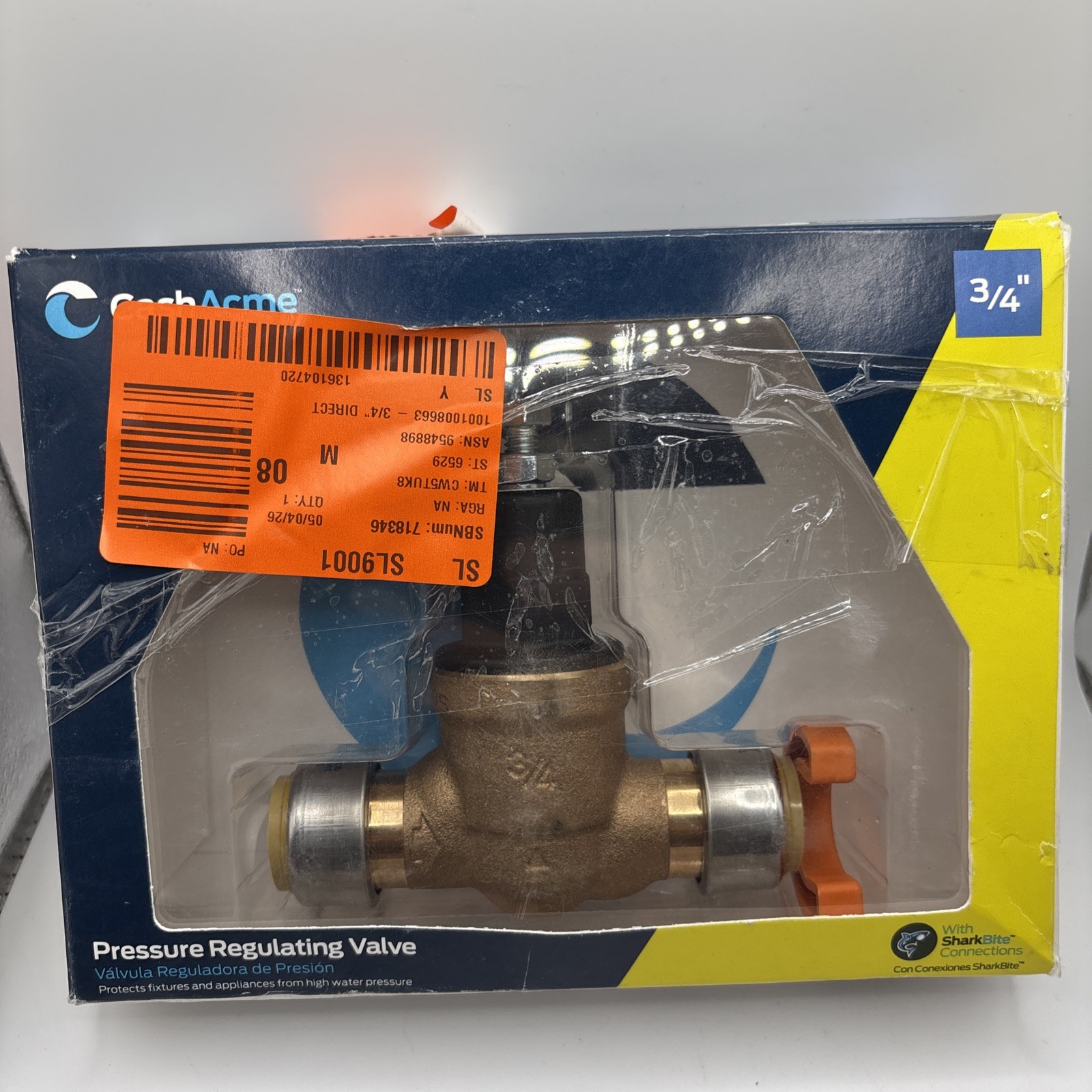 Cash Acme 3/4 in EB45 Pressure Regulating Valve W/ SharkBite Connections OB