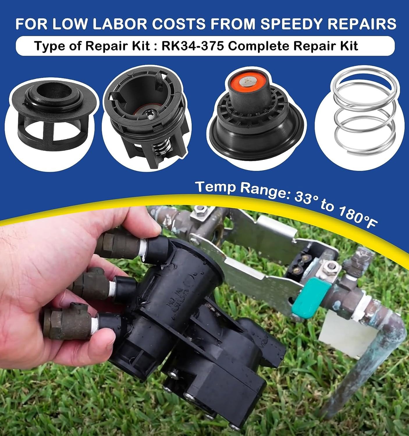 RK34-375 Complete Repair Kit for Zurn Wilkins 375/375XL/375ST Backflow Preventer