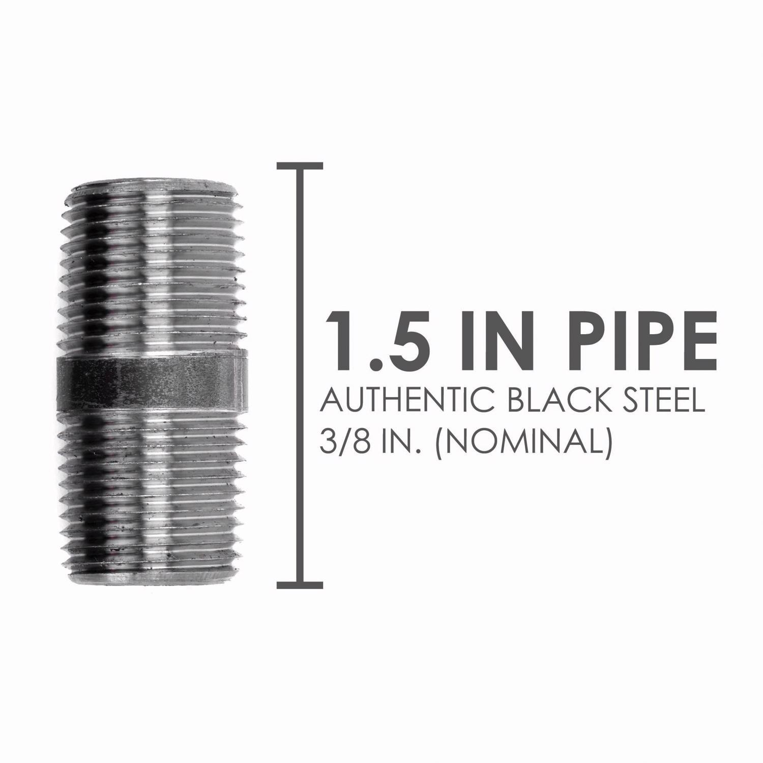B & K 582-015AH Black Steel Nipple 3/8 MPT Dia. x 1-1/2 L in. (Pack of 5)