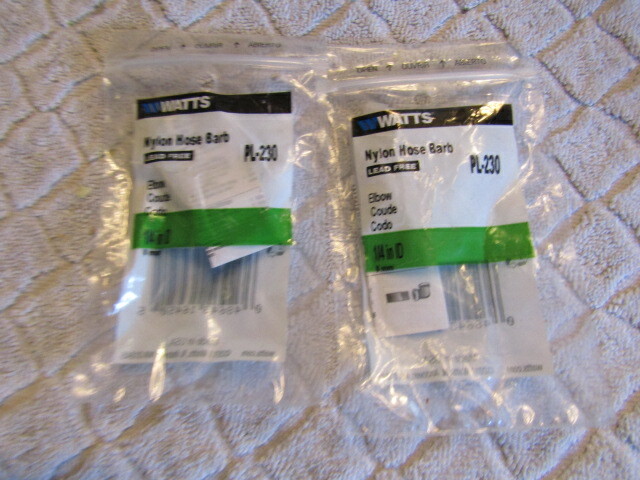 Watts Quick Connect Nylon Barb To MIP Adapter 1/4″ x 1/8″ PL-217 Set 2 New Stock