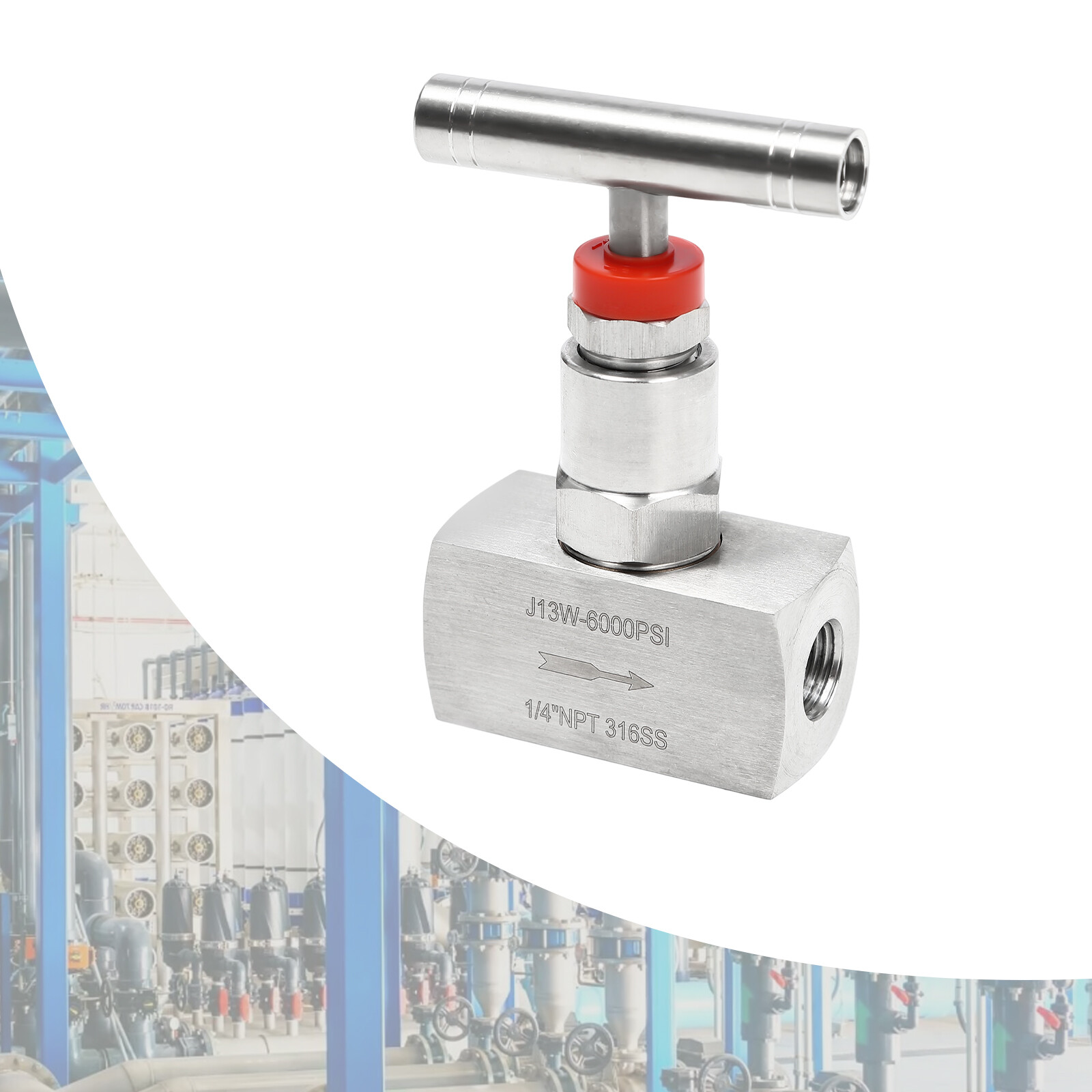 6000PSI Straight Needle Valve Hydraulic Flow 1/4″ NPT Female Valve Precision