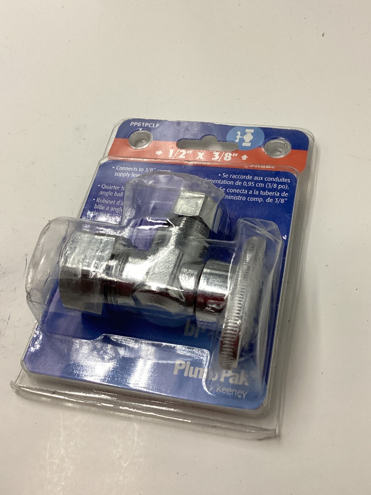 QTY 2 PLUMB PAK Brass 5/8″ OD 3/8″ OD 1/4-Turn Angle Shut-Off Valve PP61PCLF