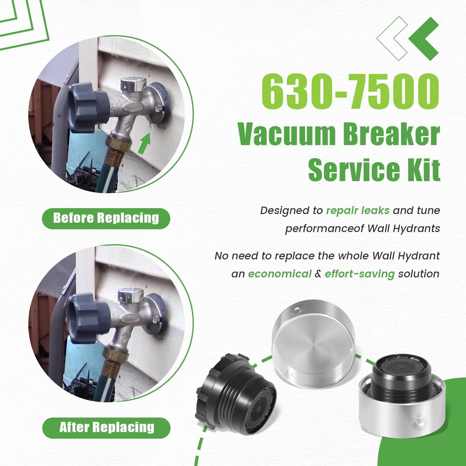 2-Pack 630-7500 Vacuum Breaker Repair Kit for Mansfield 400/500 & Nibco 90 Valve