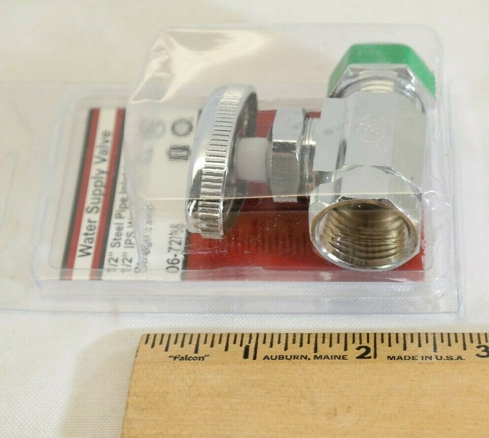Water Supply Valve 1/2″ Steel Pipe Inlet to 1/2″ IPS Water Line Straight Stop