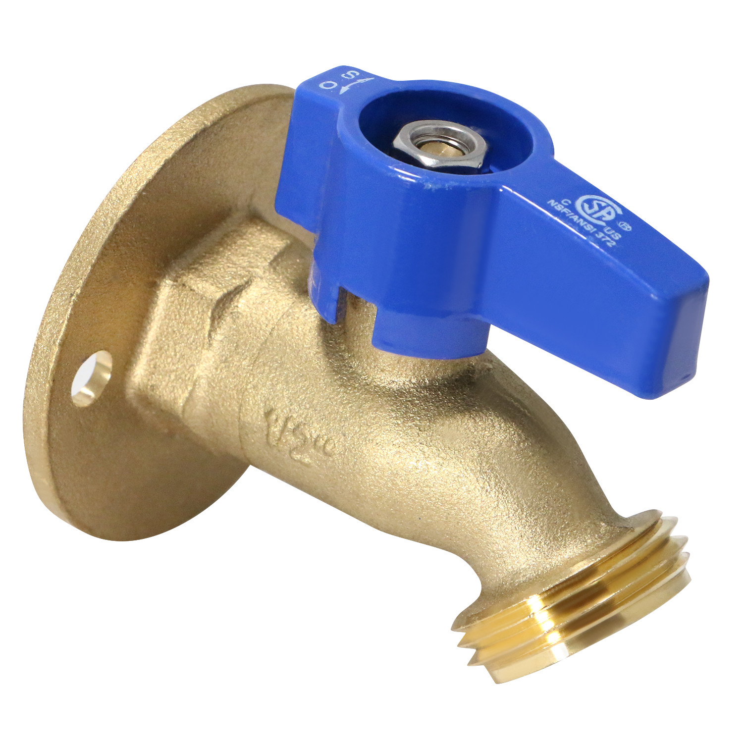 5) 1/2″ Female Hose Bibb No kink w. Nail Flange, Garden Valve, Lead Free Brass