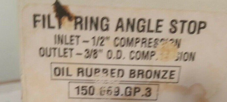 GEBERIT Decorative Filtering Angle Stop Valve — OIL RUBBED BRONZE