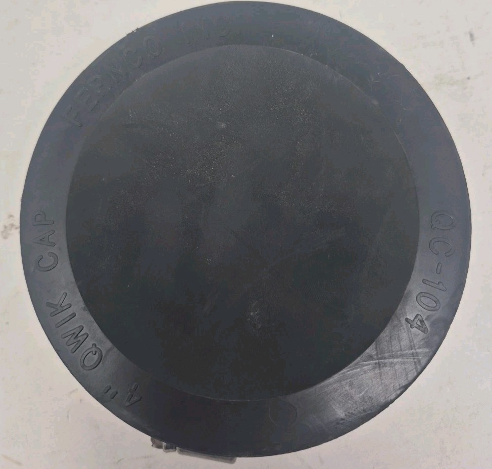 Fernco 4 In. Flexible Slip PVC Cap PQC-104 – Cast Iron, Plastic – New Open Box