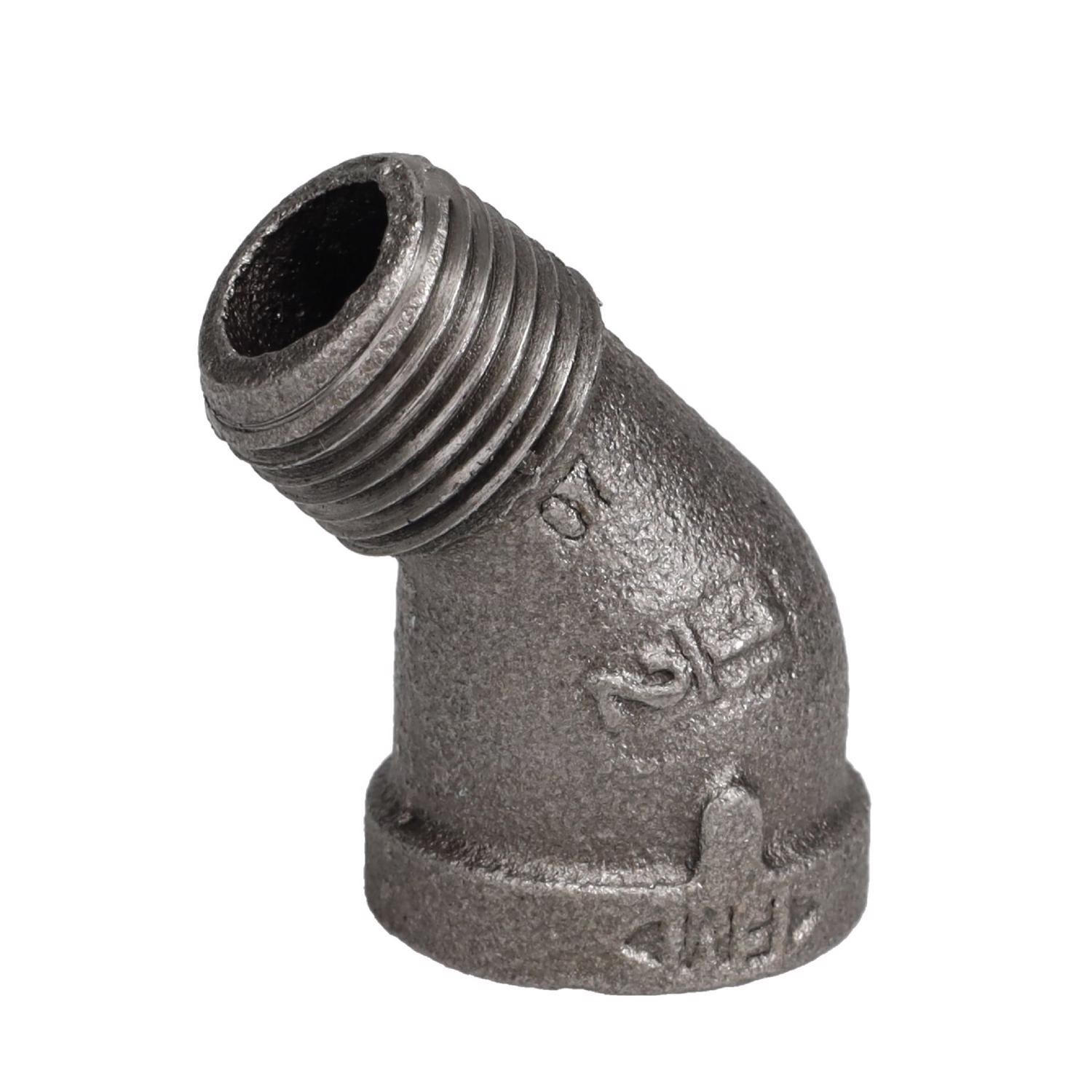 BK Products 520-503HN Black Malleable Iron 45 Degree Street Elbow 1/2 MIP in.