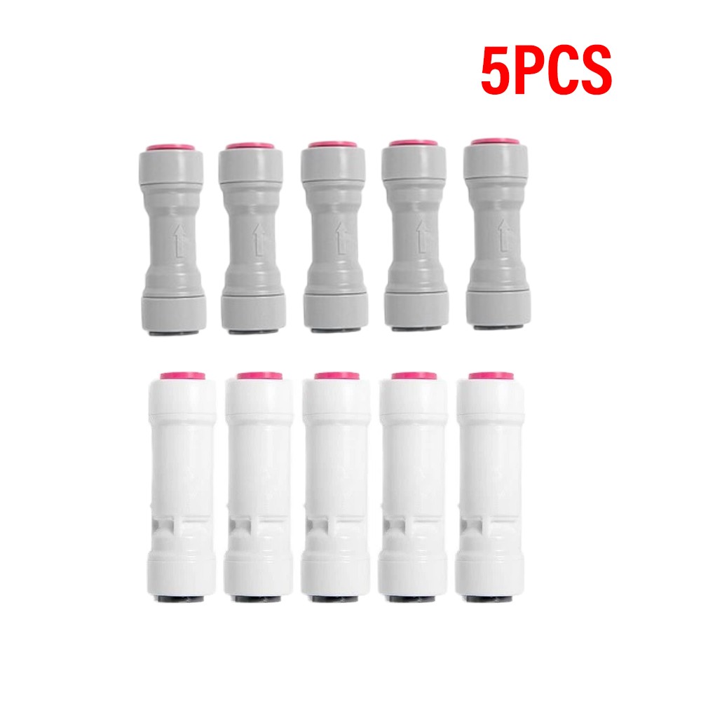 5 PCS 1/4″ 3/8″ Tube Push Fit Straight Quick Connect Check Valve for Ro Water