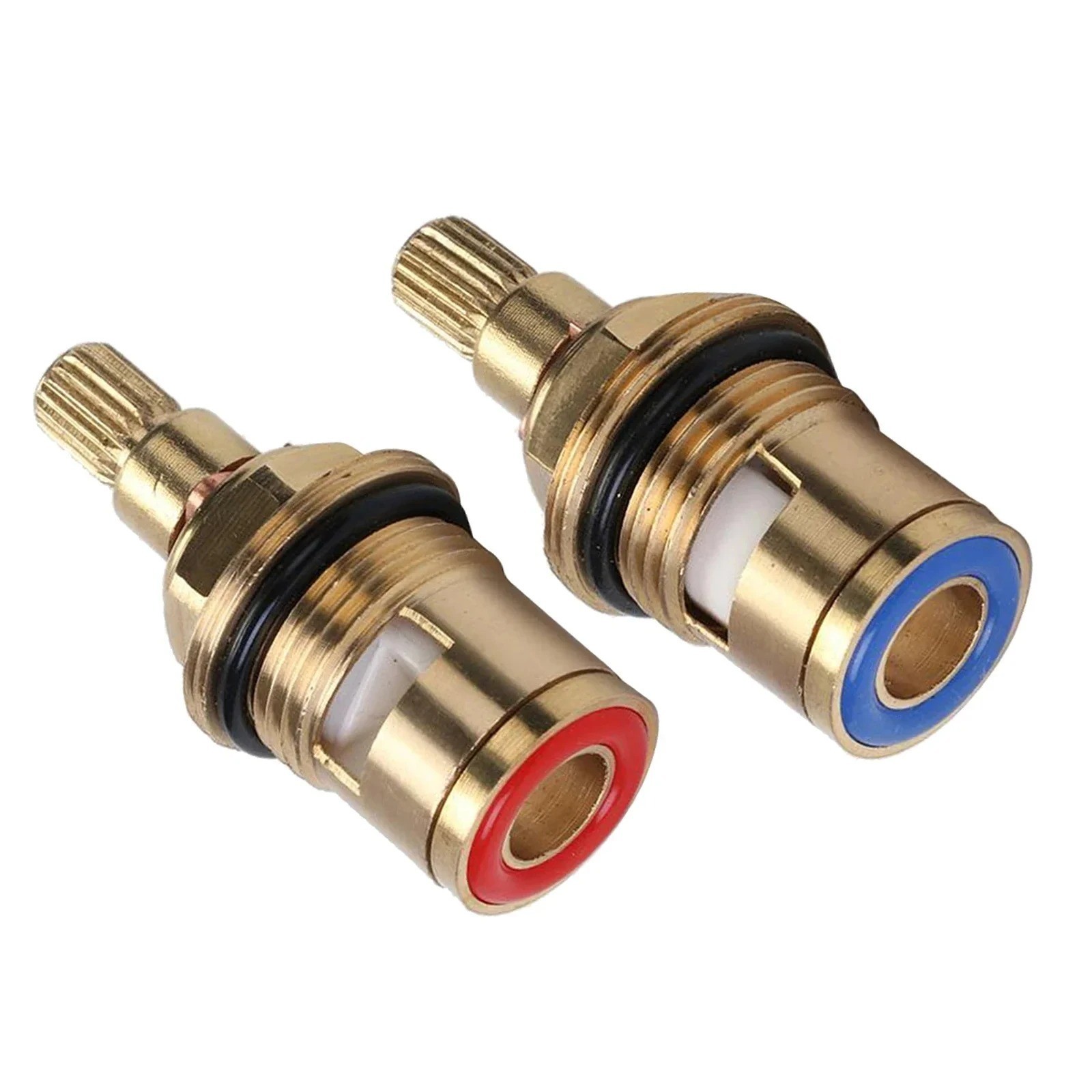 Brass Ceramic Stem Disc Cartridge Faucet Valve Replacement Quarter Turn 1/2