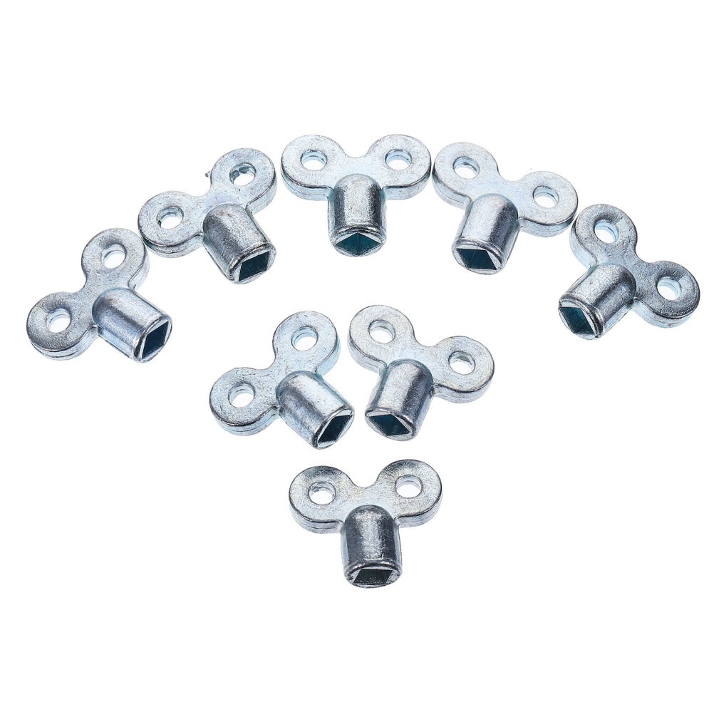 10Pcs Zinc Alloy Radiator Bleed Keys Durable Plumbing Wrench Silver Home Use