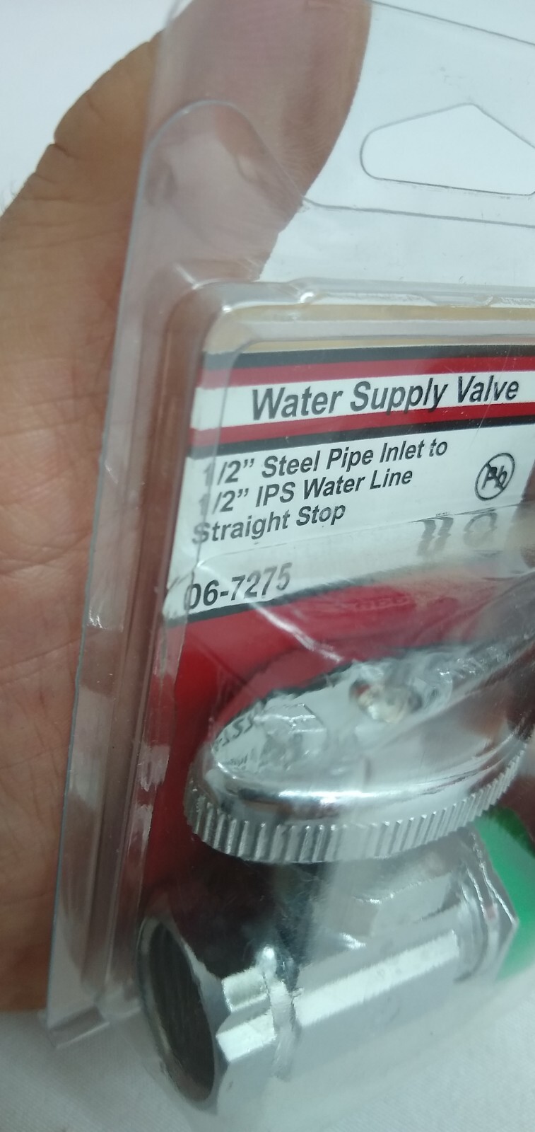 Water Supply Valve 1/2″ Steel Pipe Inlet to 1/2″ IPS Water Line Straight Stop