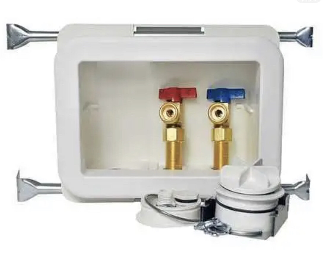 Oatey UL 1479 Outlet Box Washing Machine W/ Cold Water And Hot Water Valves
