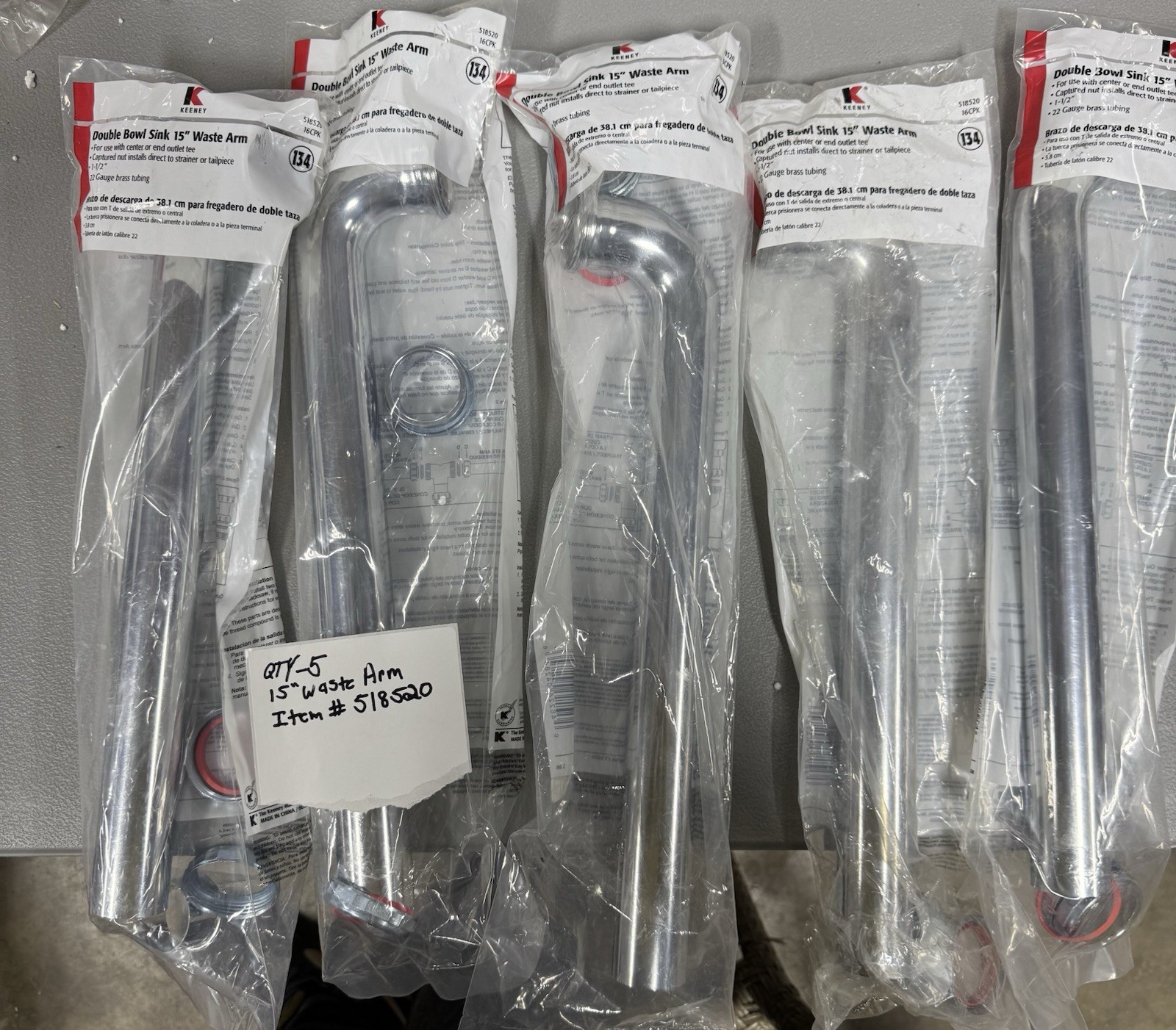 LOT OF 35 – Various Keeny Brass Plumbing Parts. Brand New.
