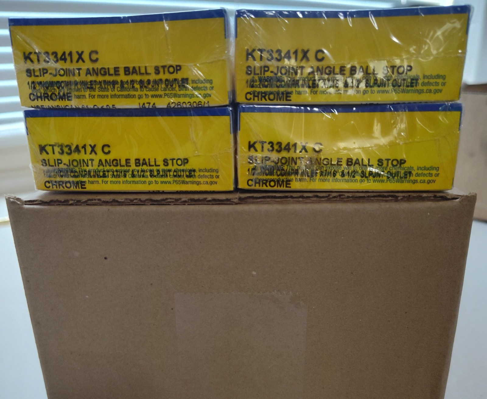 Box of 20 BrassCraft 1/2″ Nom Comp x 7/16″ & 1/2″ SlipJoint 1/4 Turn Angle Valve
