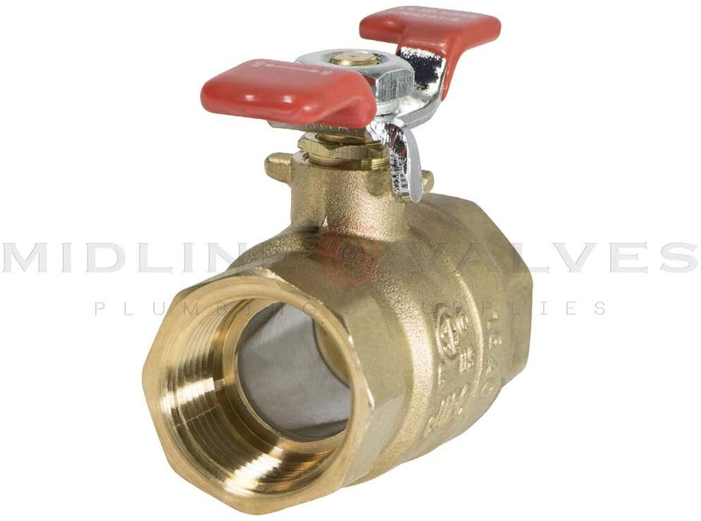 Premium T-Handle Full Port Ball Valve Connect Brass 1″inFIPx1″inFIP 600 PSI WOG