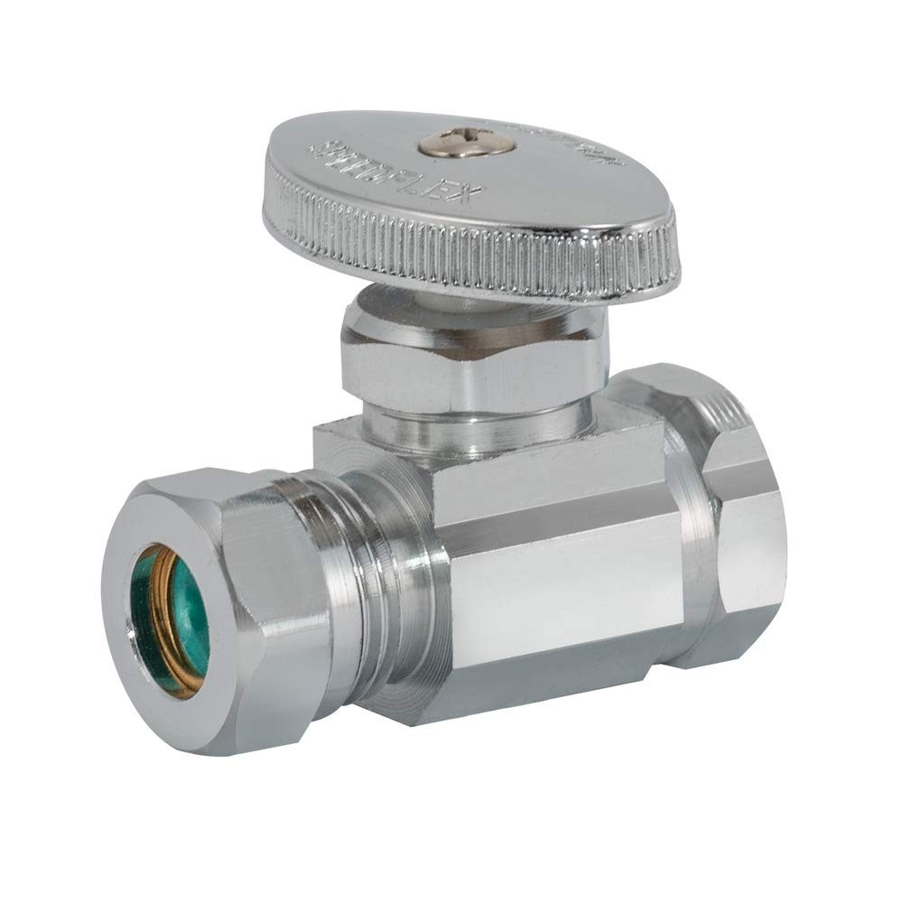 Multi-Turn Straight Stop Valve 1/2 Inch FIP x 1/2 Slip Joint Chrome