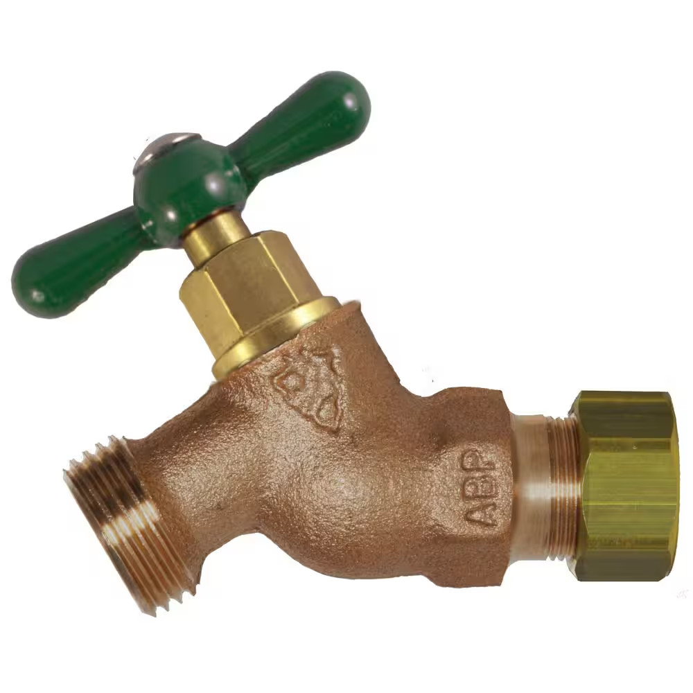 1/2 In. Compression X 3/4 In. Male Hose Thread No-Kink Hose Bib with Lead-Free C