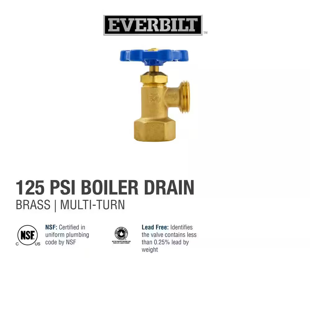 3/4 In. X 3/4 In. FIP X MHT Brass Boiler Drain Valve