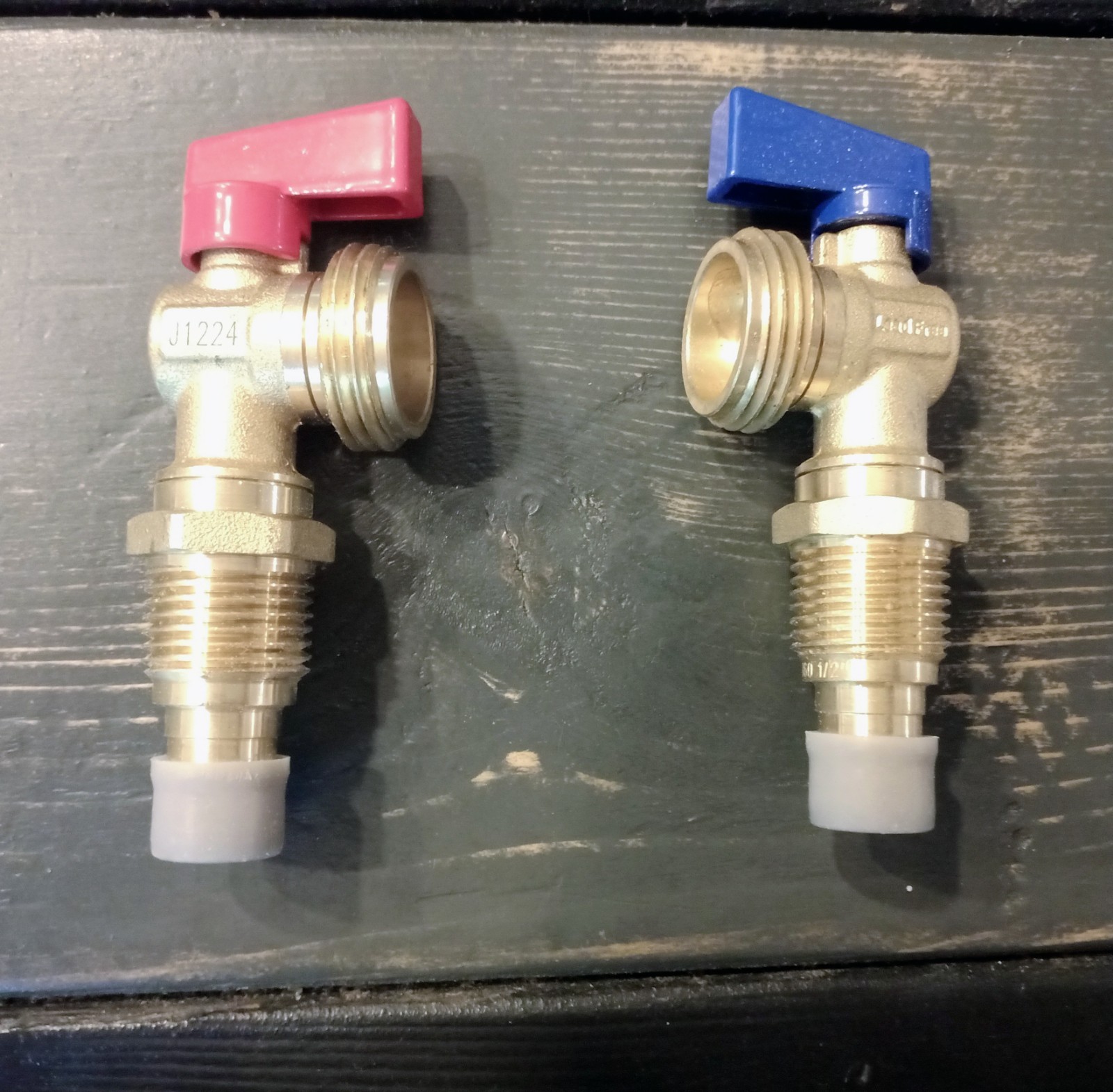Pair 1/2 in. PEX A Brass Washing Machine Valves Hot/Cold Lead Free 1/4 Turn