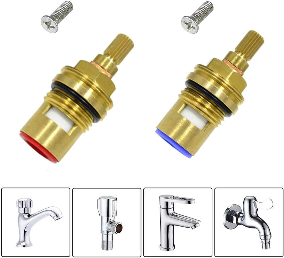 Replacement Brass Ceramic Disc Stem Cartridge Faucet Valve Quarter Turn 1/2″ X 5