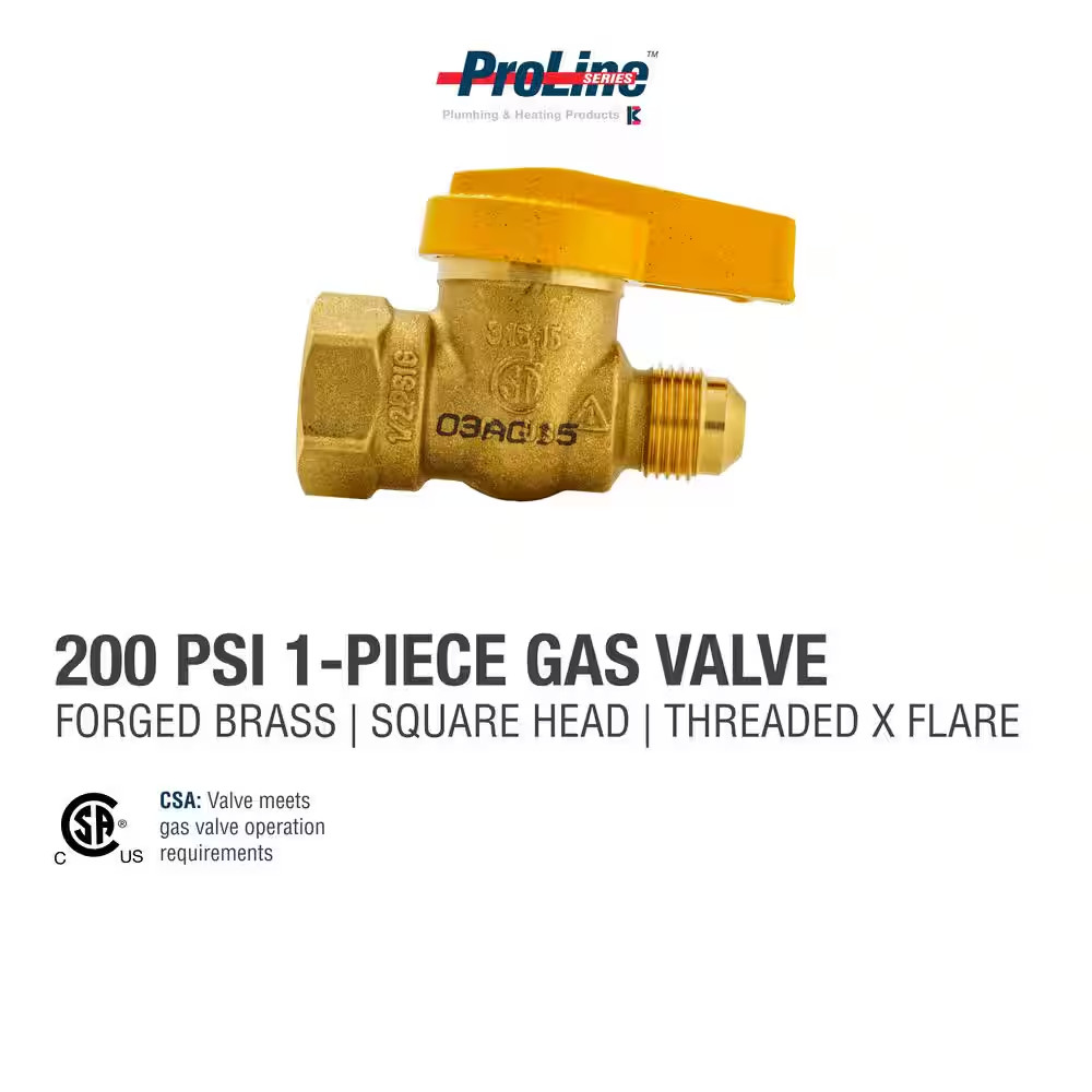 3/8 In. X 1/2 In. Brass FL X FPT 1-Piece Gas Valve